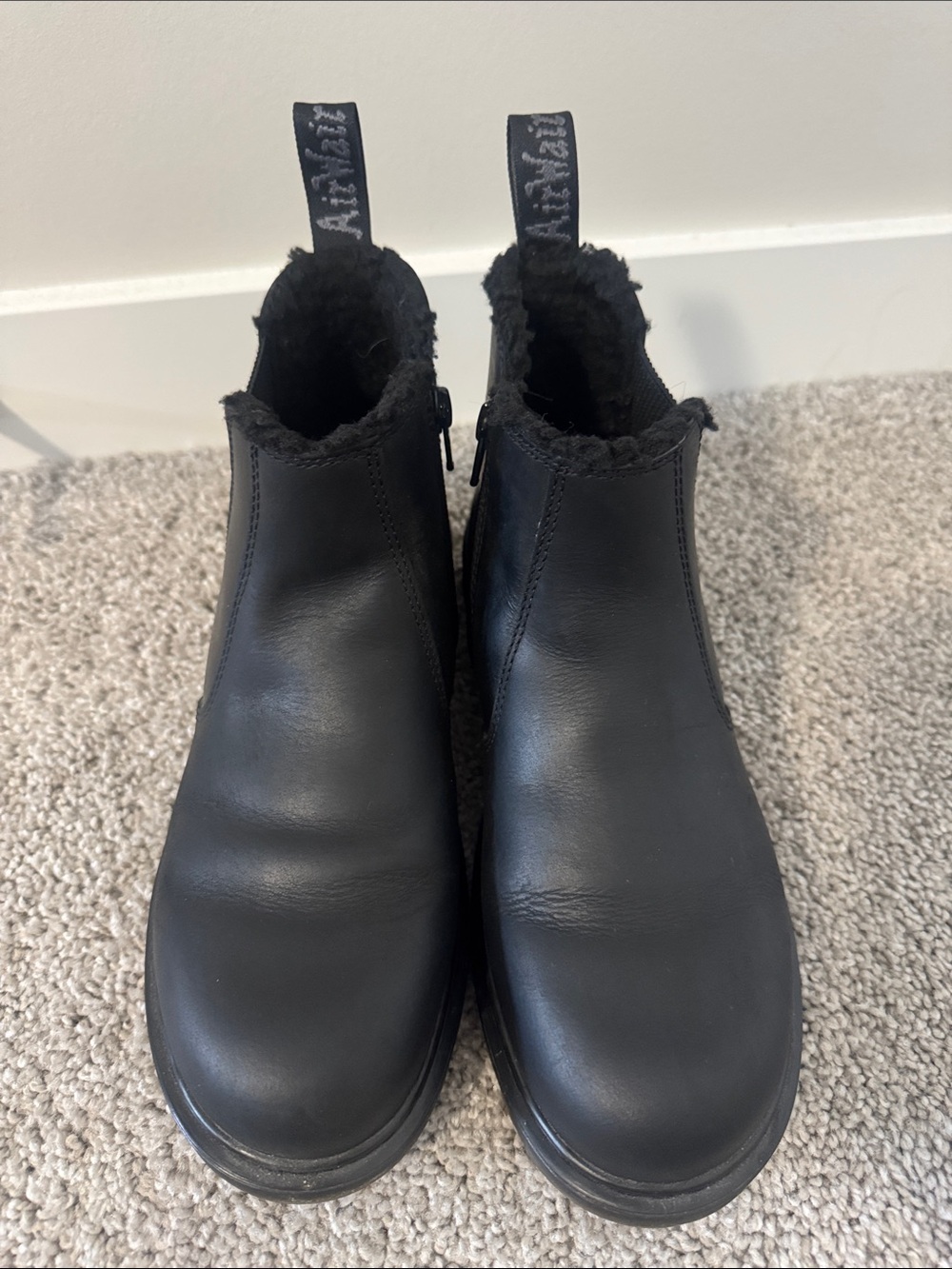 Dr. Martens Kids Black Leather Fleece-Lined Chelsea Boots